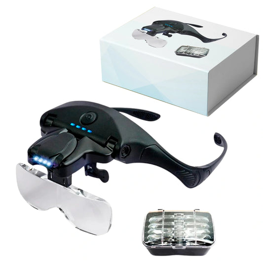 05개의 충전식 돋보기 렌즈가 포함된 V5 PRO 헤드 돋보기