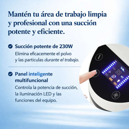 230W 터보 진공청소기, 35,000 RPM 강력 흡입력 및 LED 조명 탑재