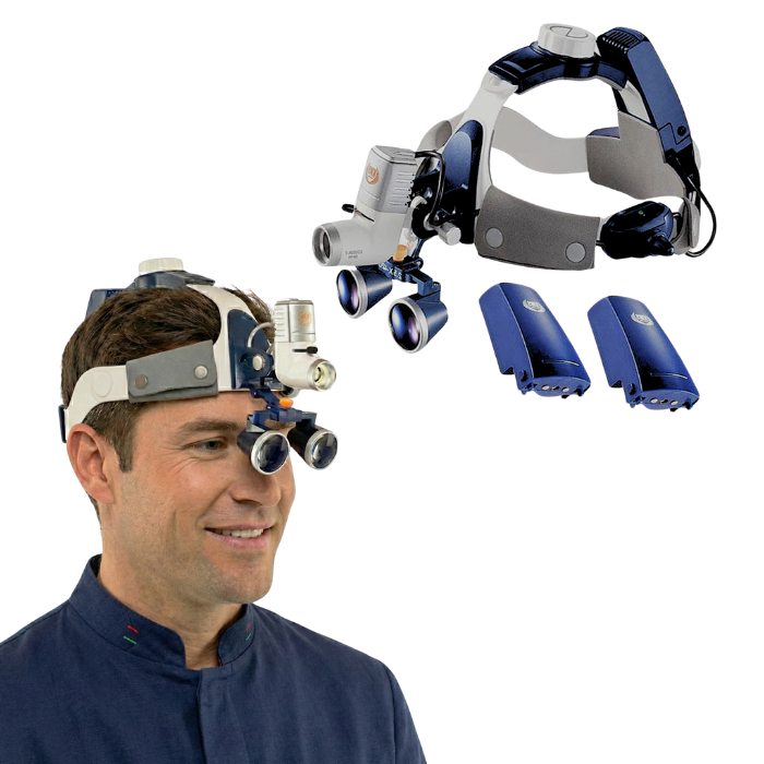 2.5배/3.5배 렌즈와 80,000루멘 초고출력 조명이 포함된 수술용 돋보기
